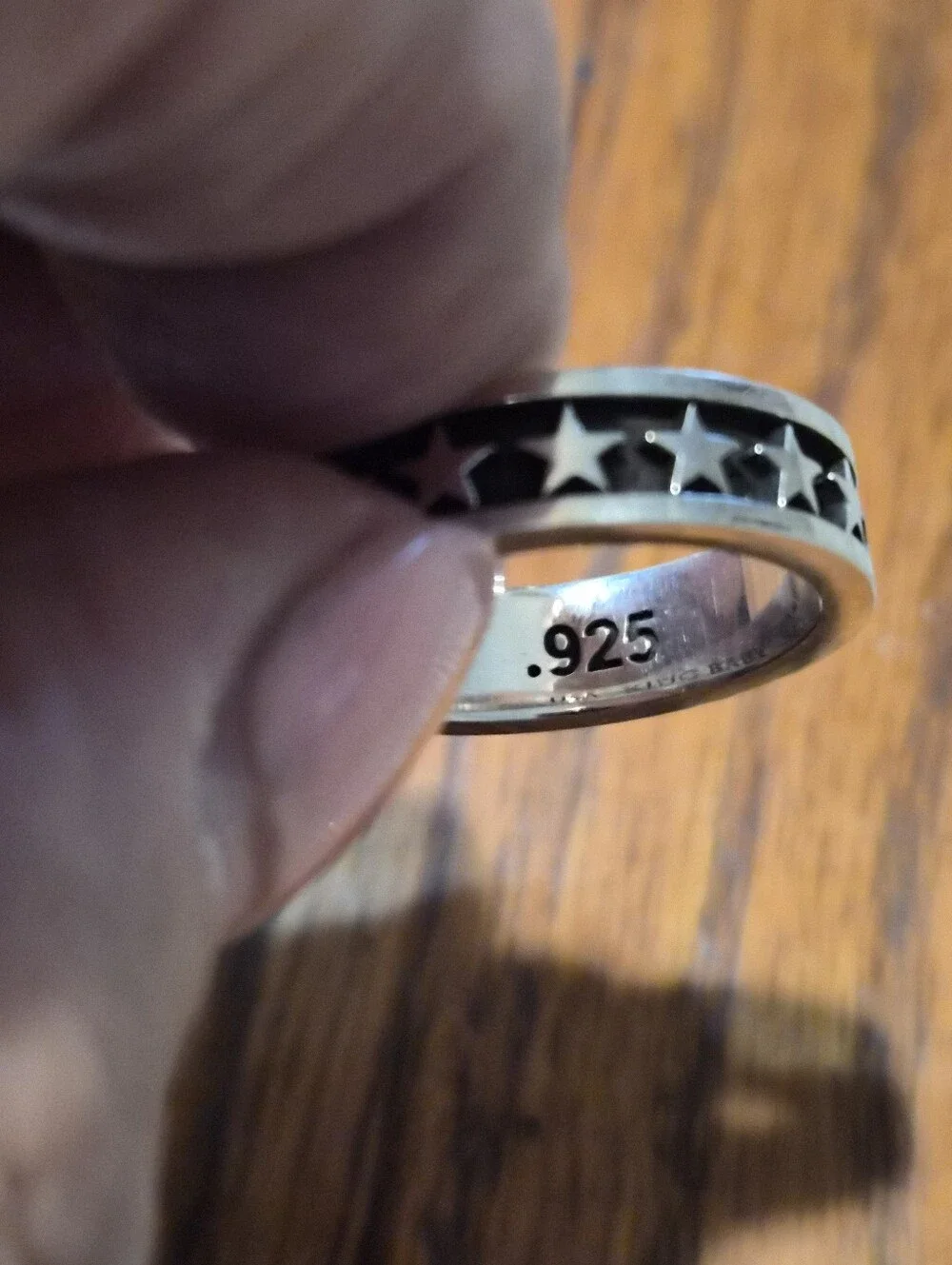 King Baby Studio Sterling Silver stackable Star Band Ring size 10.5